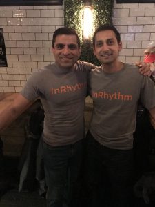 Gunjan and Rich in InRhythm t-shirts